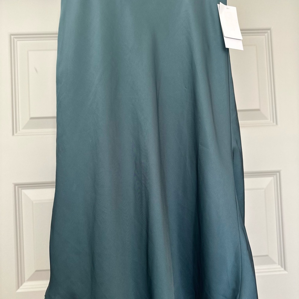 Nordstrom Green Midi Slip Skirt for Work